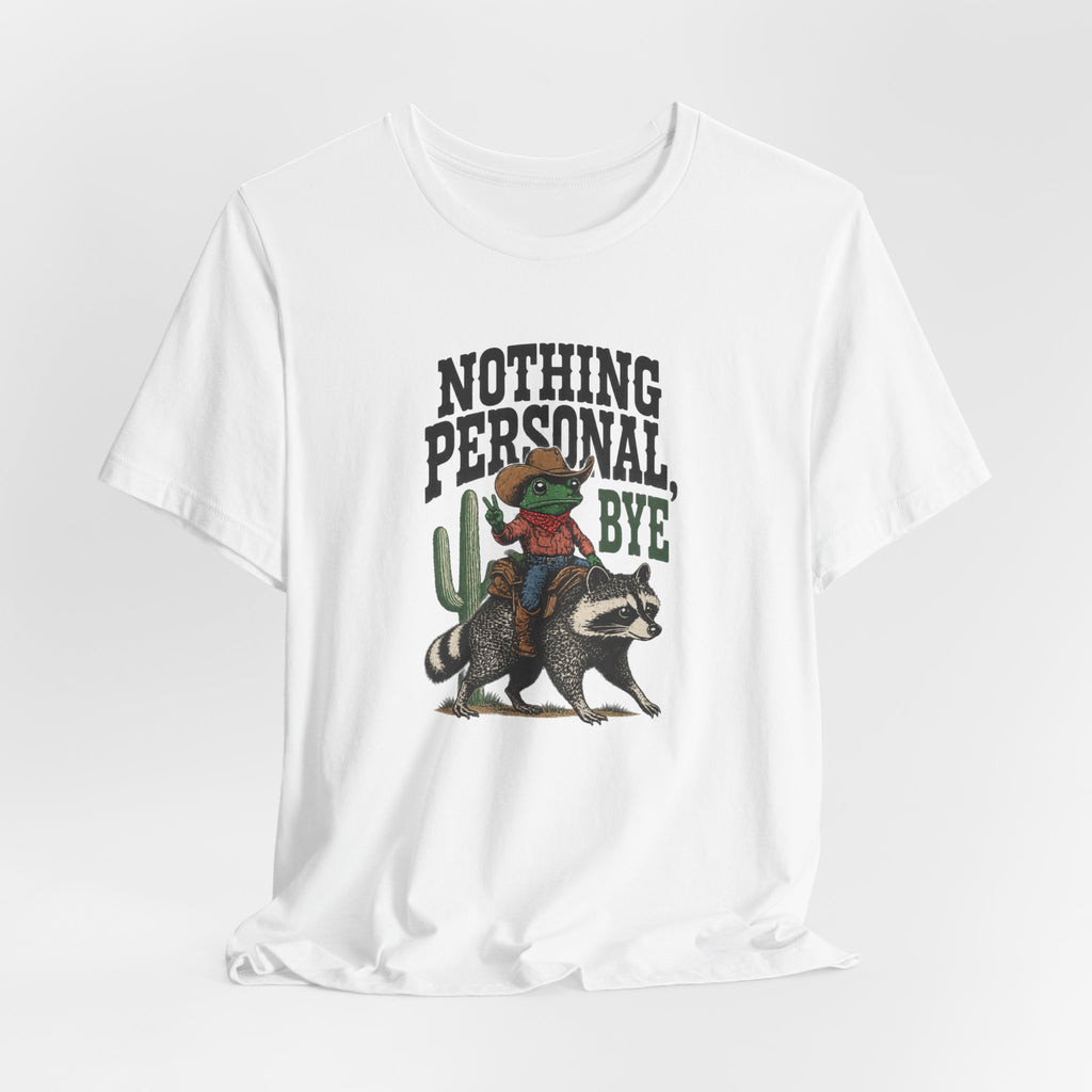 Cowboy Frog on Raccoon Tee