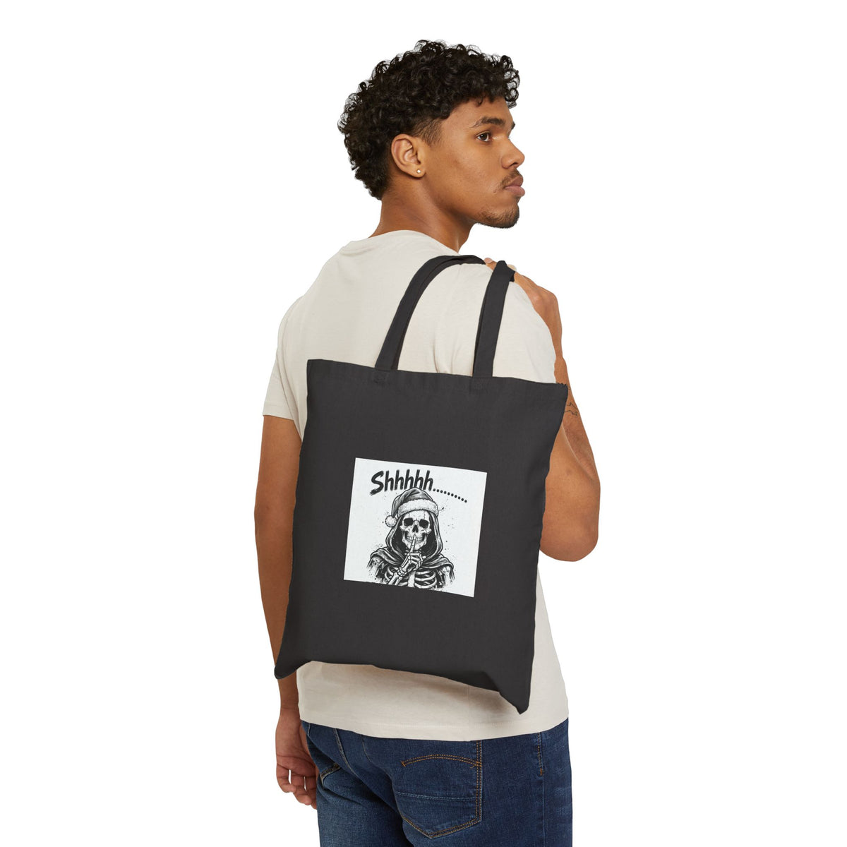 Shhhh Grim Reaper Canvas Tote Bag