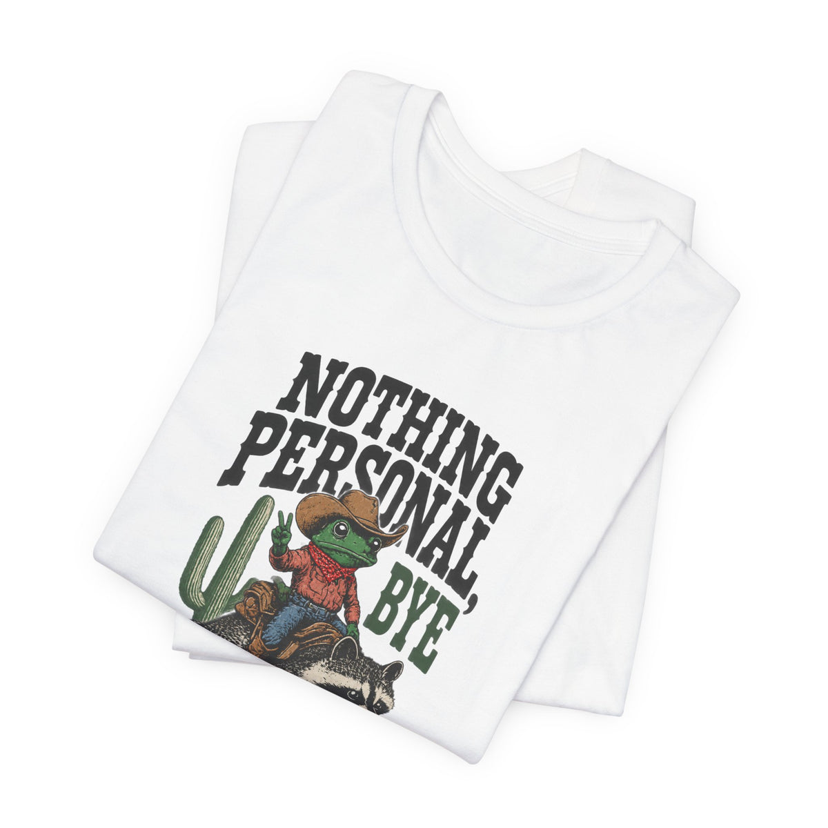 Cowboy Frog on Raccoon Tee