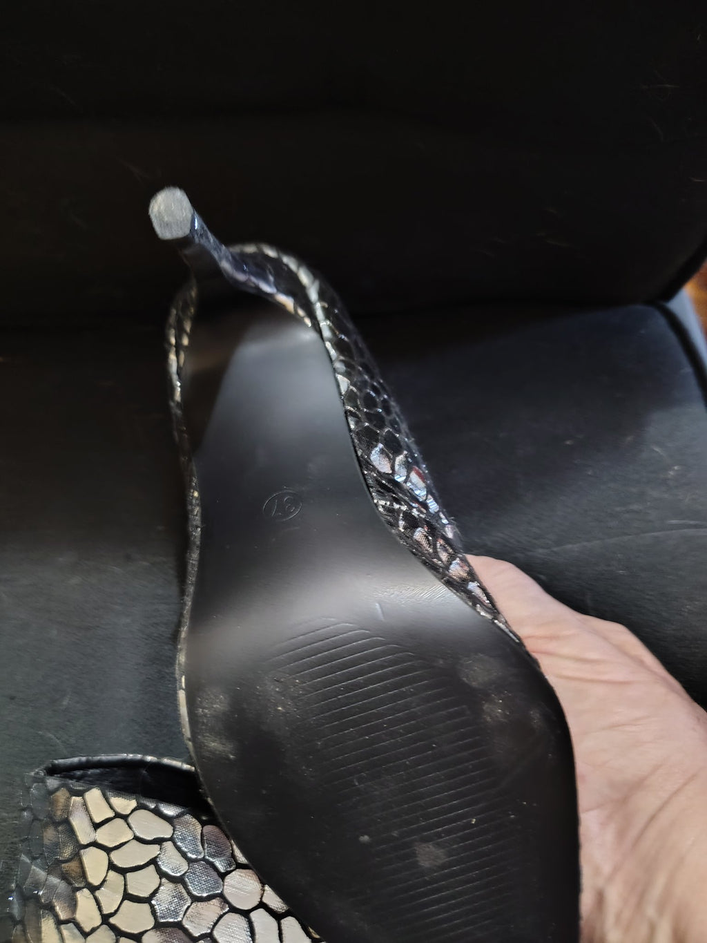 Boot sole showing size 13 stamp