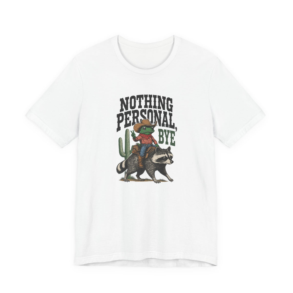 Cowboy Frog on Raccoon Tee