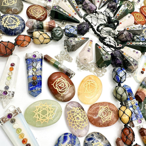 Seven chakra healing stone gift set